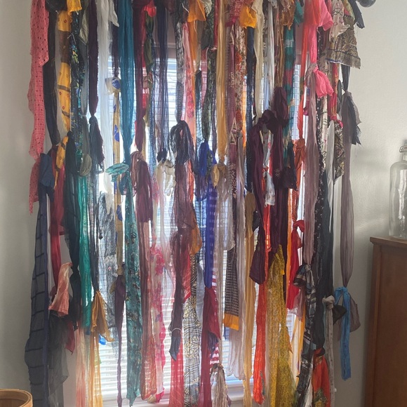 Custom Homemade Bohemian Rag Rug Curtains. - Picture 4 of 7